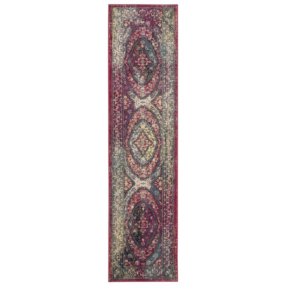 Safavieh Evoke EVK518K 2" x 8" Fuchsia and Ivory Runner, , large