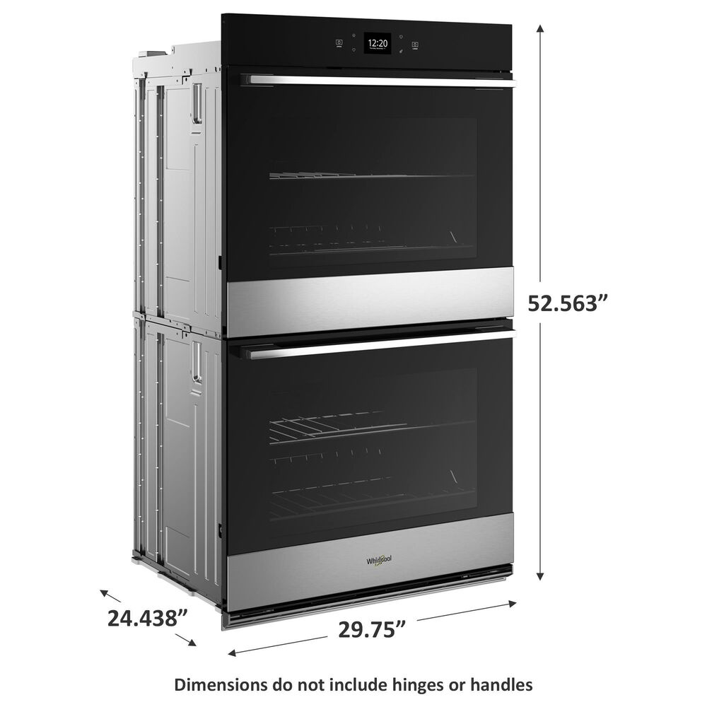 Whirlpool 30&quot; Smart Built-In Electric Convection Double Wall Oven with Air Fry and Fan Convection Cooking in Fingerprint Resistant Stainless Steel, , large