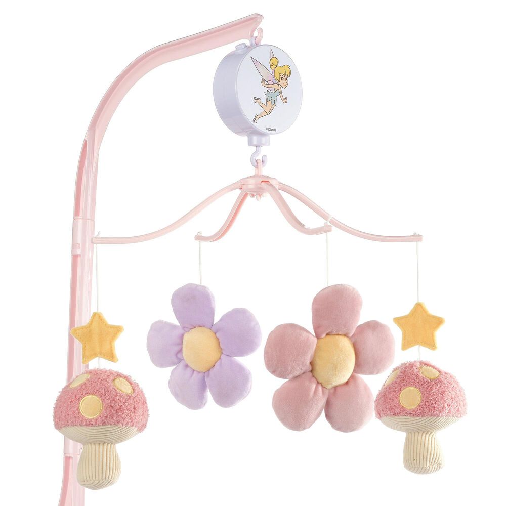 Lambs and Ivy Tinker Bell Musical Baby Crib Mobile Soother Toy in Pink, Lavender and Yellow, , large