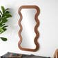 Maple and Jade 39" Wood Abstract Wavy Wall Mirror in Brown, , large