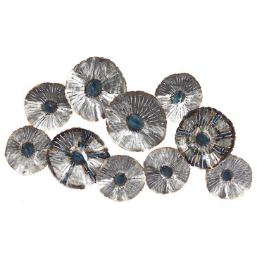 Maple and Jade 28" x 46" Flowers Wall Decor in Silver, Brown and Dark Blue, , large