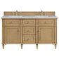 James Martin Vanities Lorelai 60" Double Vanity in Light Natural Oak with 3 cm Victorian Silver Quartz Top, , large