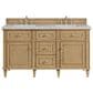 James Martin Vanities Lorelai 60" Double Vanity in Light Natural Oak with 3 cm Victorian Silver Quartz Top, , large