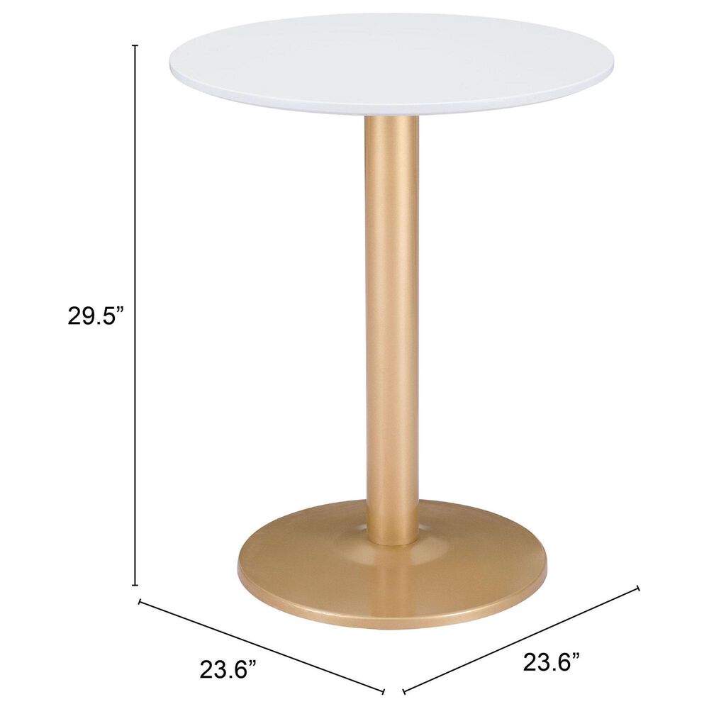 Zuo Modern Alto Bistro Table in White/Gold, , large