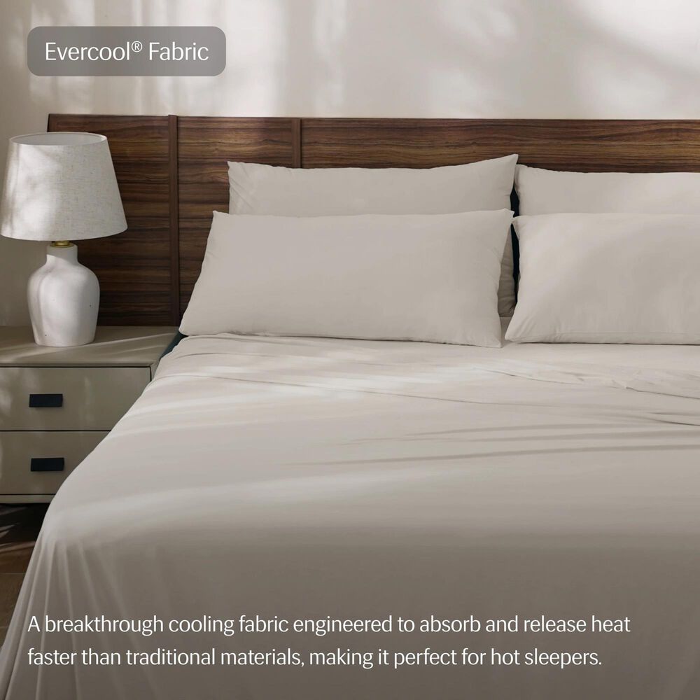 Rest Evercool 4-Piece Queen Sheet Set in Snow Ivory, , large