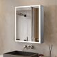 Lexora Home Mesa 24" x 28" LED Mirror Medicine Cabinet with Defogger in Aluminium, , large