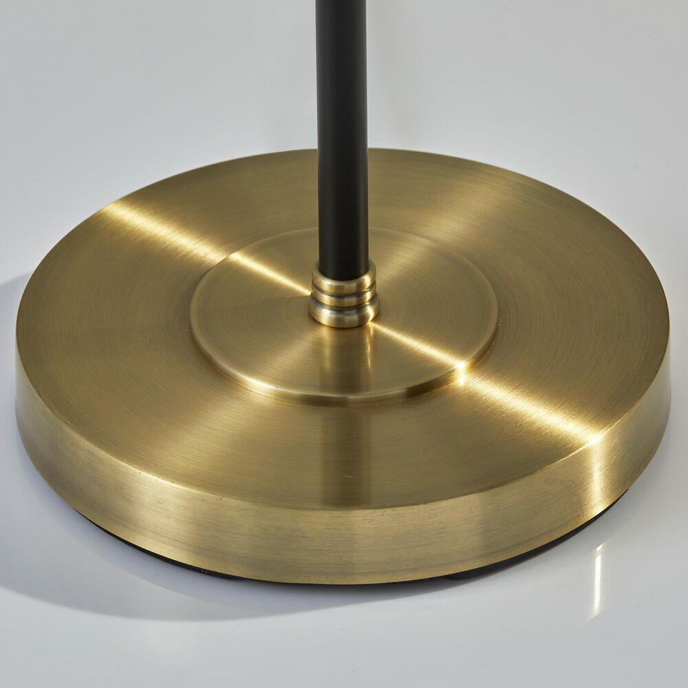 Adesso Bergen Floor Lamp in Black and Antique Brass, , large