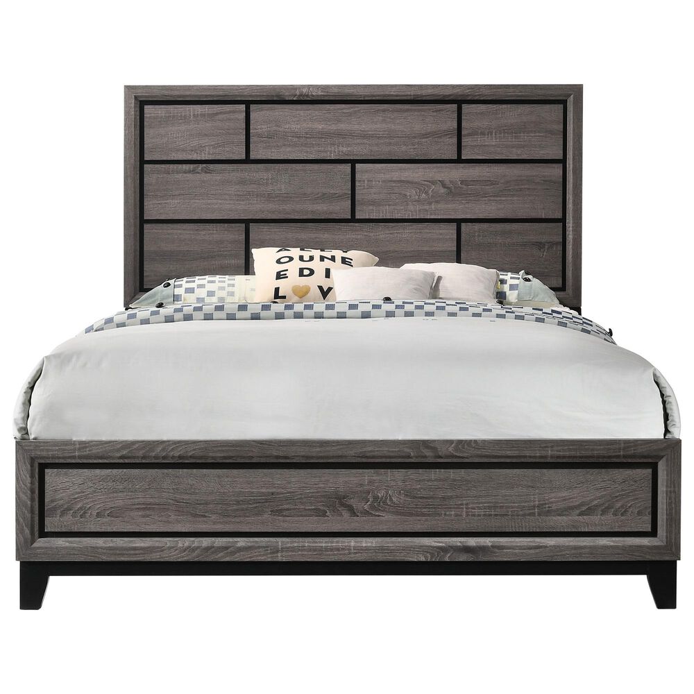 Crown Mark Akerson Queen Panel Bed in Grey, , large