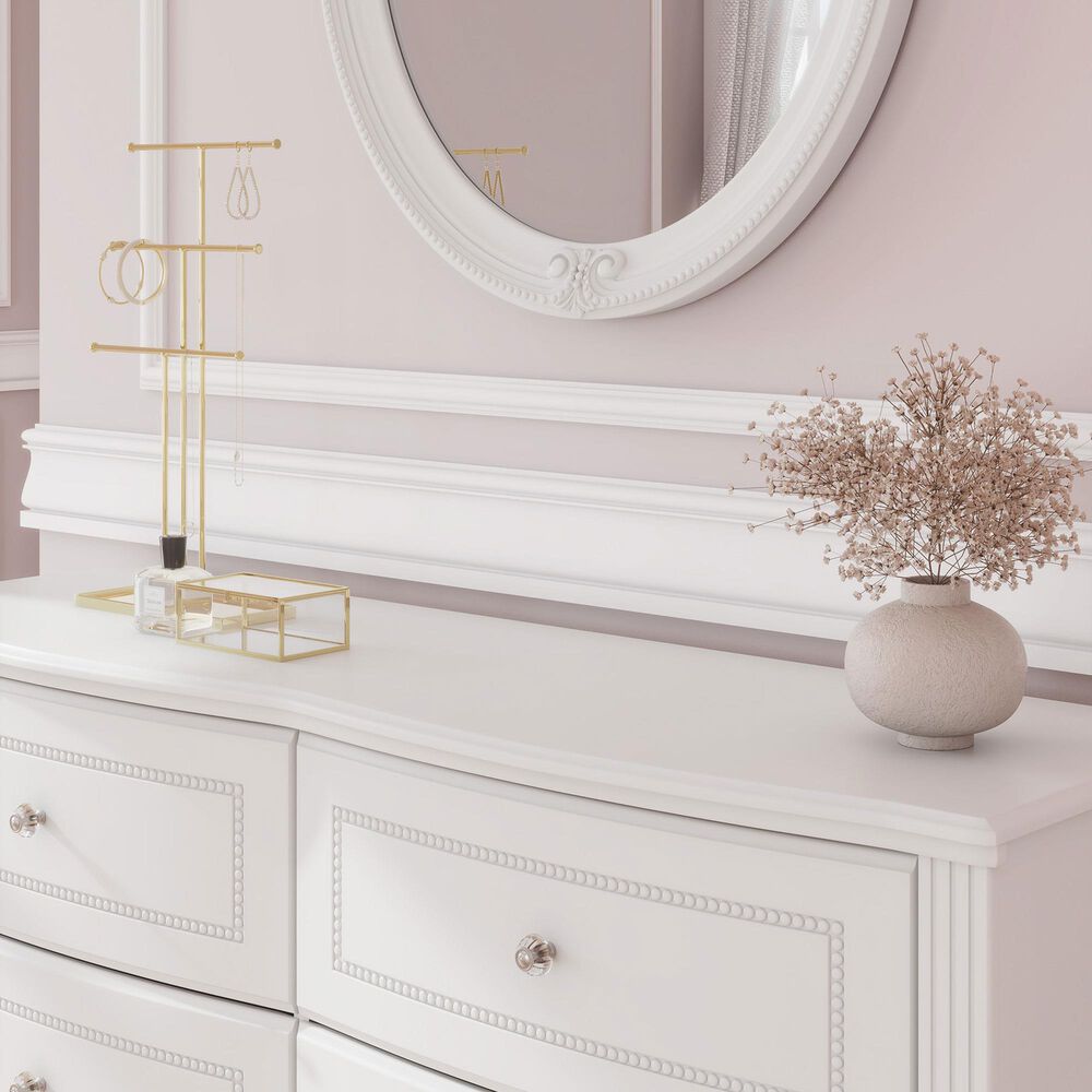 Ashley Kozlani 6-Drawer Dresser and Mirror in White, , large