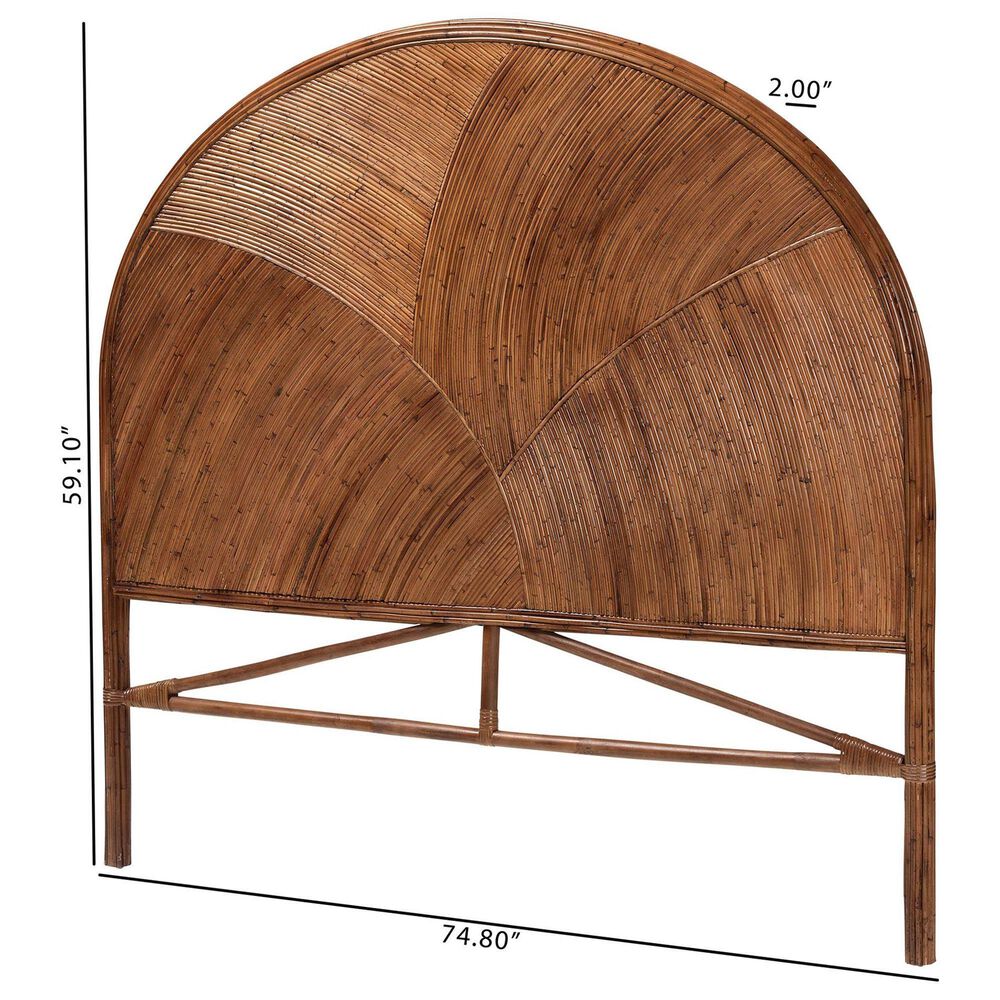 Baxton Studio Seana King Panel Headboard in Dark Brown, , large