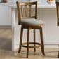 Armen Living Wren Swivel Counter Height Stool with Static Gray Upholstery in Sepia Brown, , large