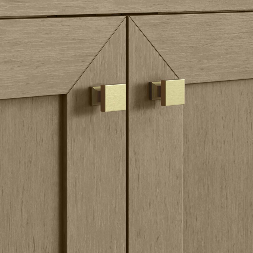 James Martin Vanities Chianti 24" Single Bathroom Vanity in Walnut Whisper and Champagne Brass with 2 cm White Glossy Composite Stone Top and Rectangular Sink, , large