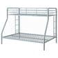 Pacific Landing Carson Twin Over Full Bunk Bed in Glossy Silver, , large