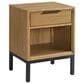 Hawthorne Furniture Newport 1-Drawer Nightstand in Natural Oak and Matte Black, , large