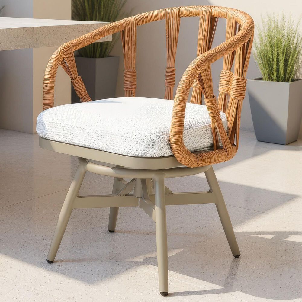 Zuo Modern Safal Swivel Outdoor Dining Chair in Gray, , large
