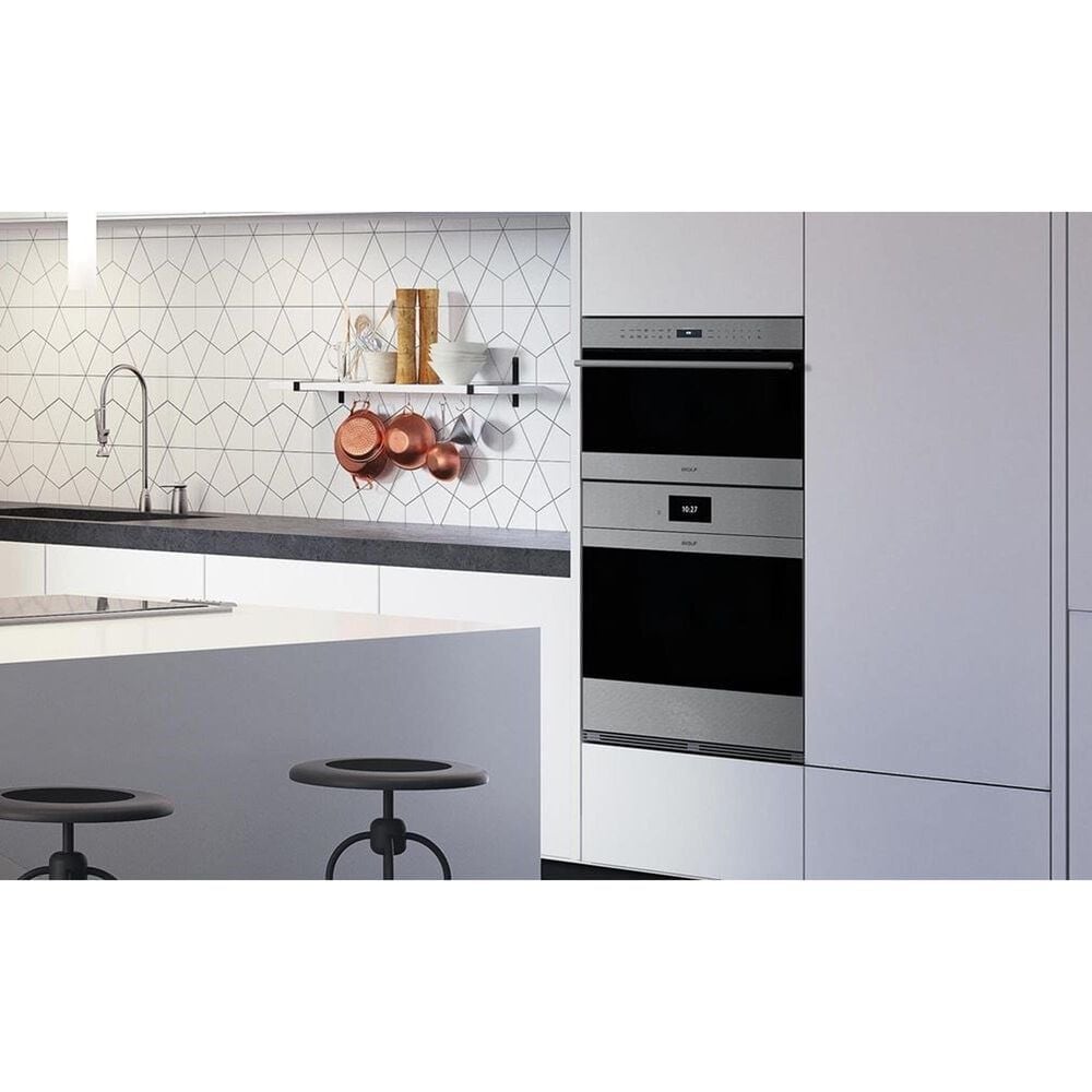 Wolf 30&quot; M Series Contemporary Built-In Single Electric Wall Oven with Convection in Stainless Steel, , large