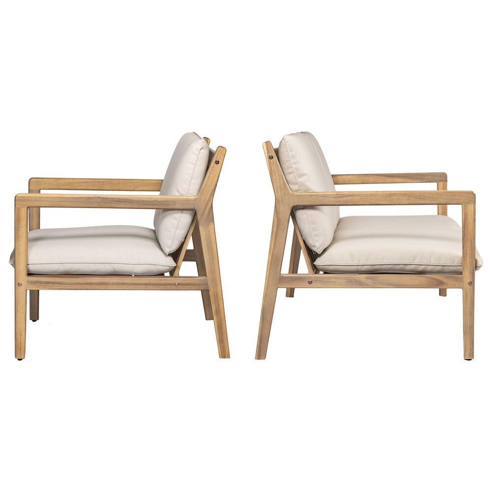 Hearth and Haven Outdoor Club Chair with Tapered Legs in Beige (Set of 2), , large