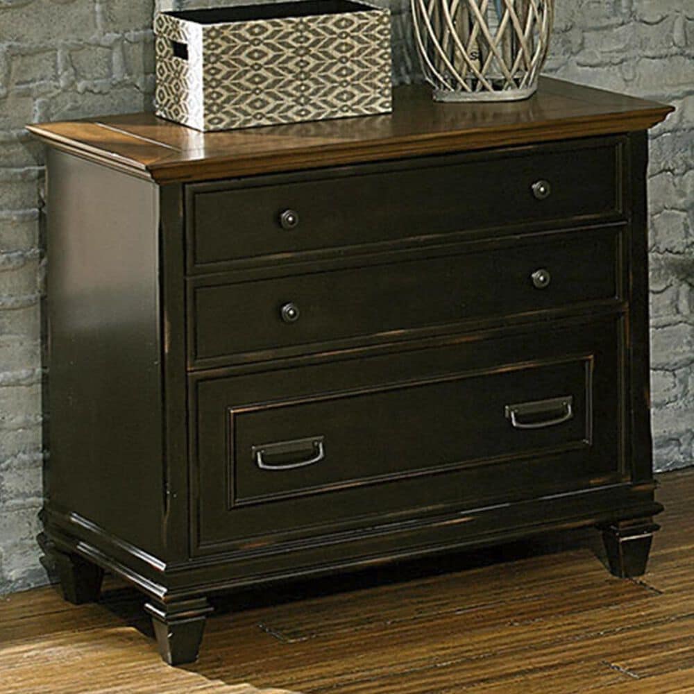 Wycliff Bay Hartford File Cabinet in Black and Oak, , large