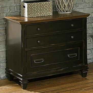 Wycliff Bay Hartford File Cabinet in Black and Oak, , large