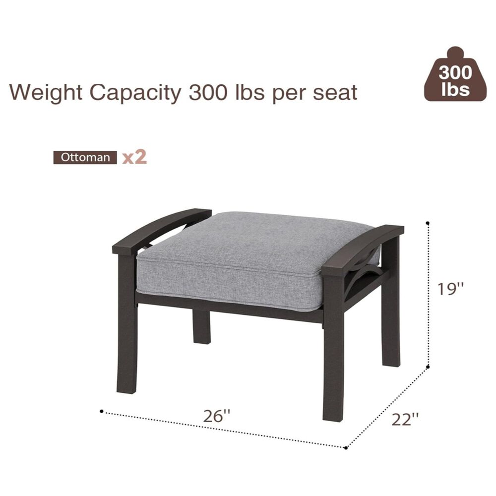 Hearth and Haven 26" Patio Ottoman in Dark Gray (Set of 2), , large