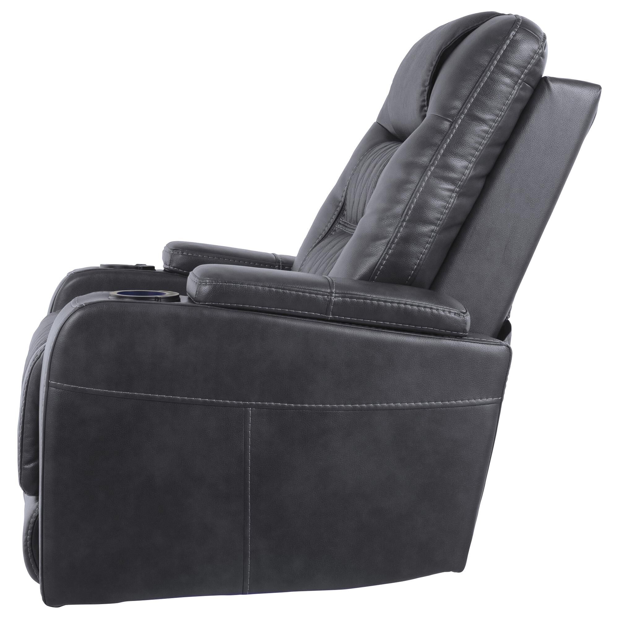 Signature Design by Ashley Composer Power Recliner with Adjustable Headrest in Grey Nebraska Furniture Mart