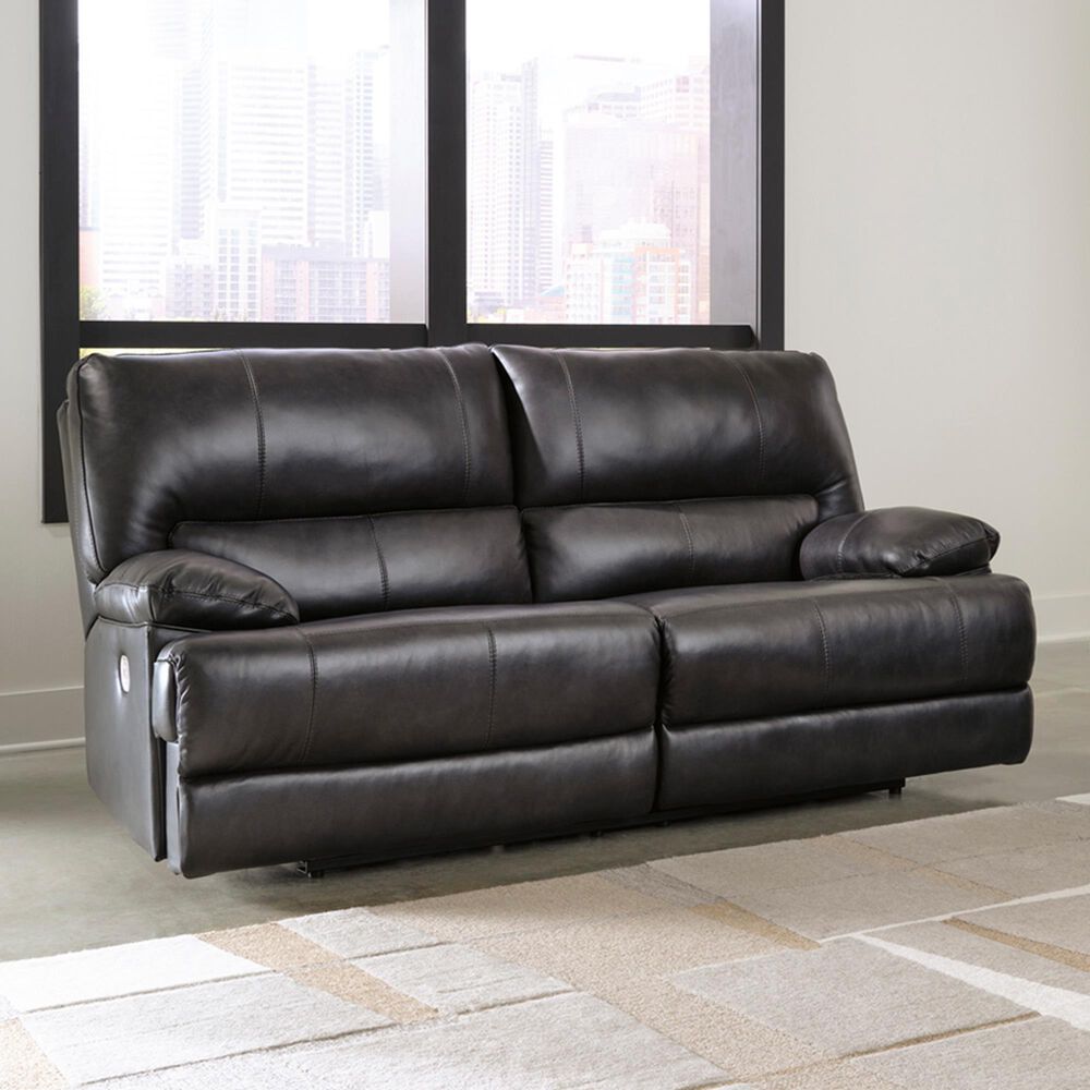 Ashley Mountainous Power Reclining Loveseat with Adjustable Headrest in Eclipse, , large