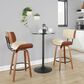 LumiSource Lombardi 26" Swivel Counter Stool with Cream Faux Leather Upholstery in Walnut and Black (Set of 2), , large