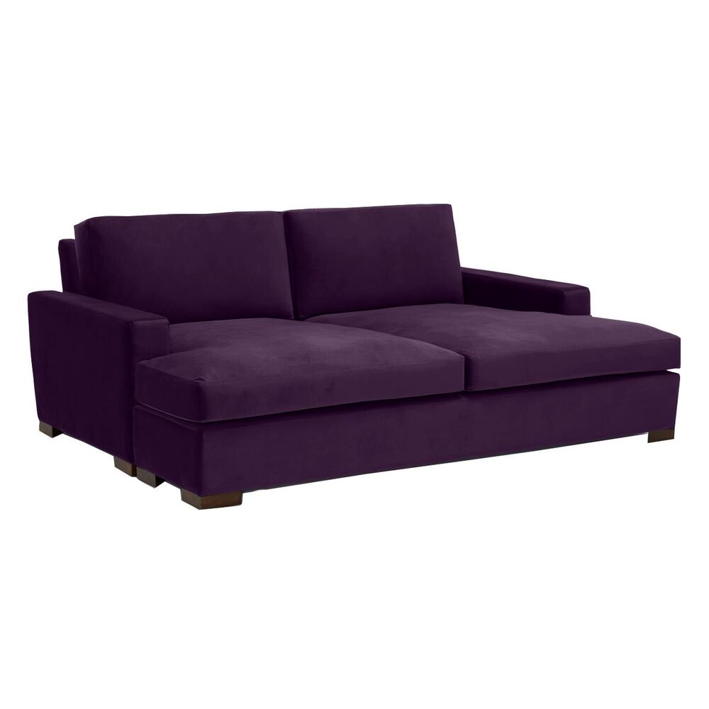 Joybird Anton 2-Piece Lounge Sofa in Royale Amethyst Velvet and Mocha, , large