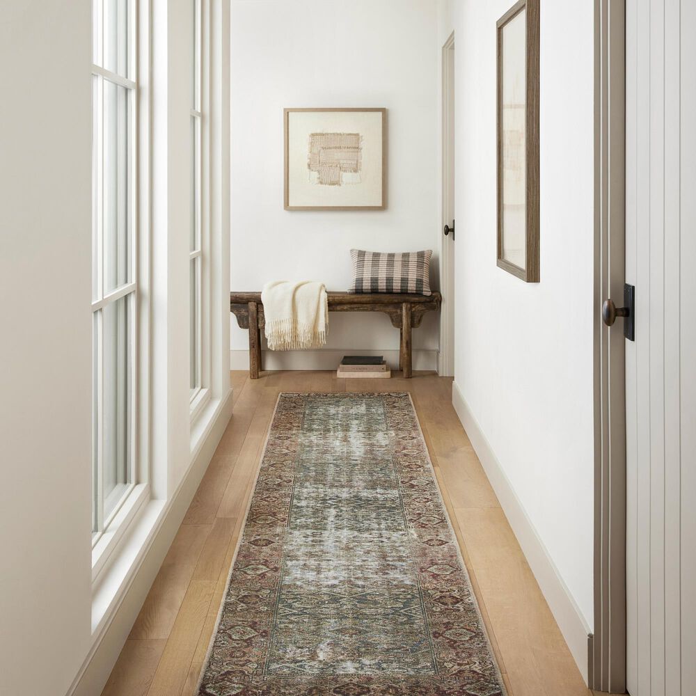 Amber Lewis x Loloi Georgie 2&#39; x 5&#39; Moss and Salmon Area Rug, , large