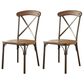 Furniture of America Alford Side Chair in Natural Elm and Bronze (Set of 2), , large