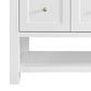 James Martin Vanities Breckenridge 60" Single Bathroom Vanity in Bright White with 3 cm Eternal Jasmine Pearl Quartz Top and Rectangular Sink, , large