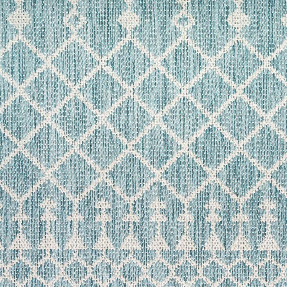 Nourison Positano Southwestern Aqua 2&#39; x 6&#39; Indoor/Outdoor Runner, , large