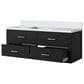 Lexora Home Castor 48" Single Bathroom Vanity in Black with 2 cm White Quartz Top and Rectangular Sink, , large