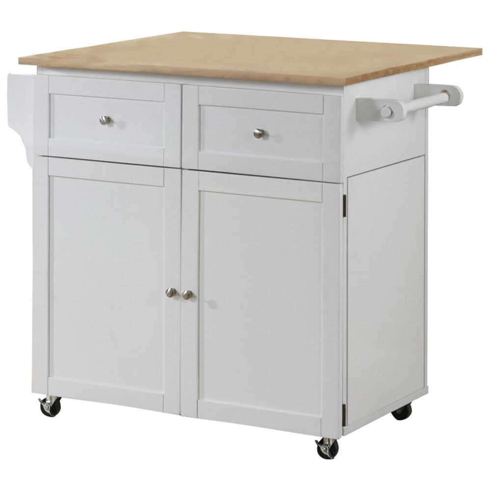 Pacific Landing Kitchen Cart in Natural/White, , large