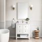 James Martin Vanities Breckenridge 30" Single Bathroom Vanity in Bright White with Single Hole 3 cm White Zeus Quartz Top and Rectangular Sink, , large