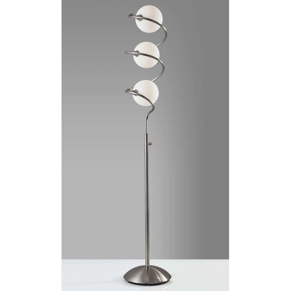 Adesso Olympia LED Floor Lamp in Brushed Steel, , large