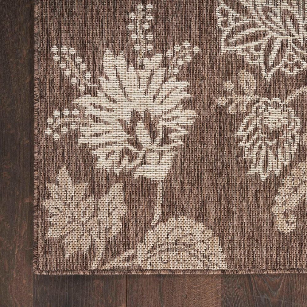 Nourison Garden Oasis Floral Mocha 3&#39; x 5&#39; Indoor/Outdoor Area Rug, , large
