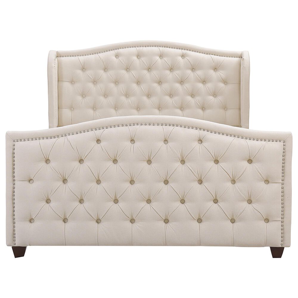 Jennifer Taylor Home Marcella Queen Upholstered Bed in Sky Neutral NFM