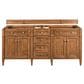 James Martin Vanities Brittany 72" Double Bathroom Vanity in Saddle Brown with Single Hole 3 cm White Zeus Quartz Top and Rectangular Sinks, , large