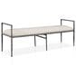 Furniture of America Lalia Metal Padded Upholstered Bench in Gun Metal, , large