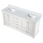 Lexora Home Dukes 72" Double Bathroom Vanity in White with 2 cm White Cultured Marble Top and Rectangular Sinks, , large
