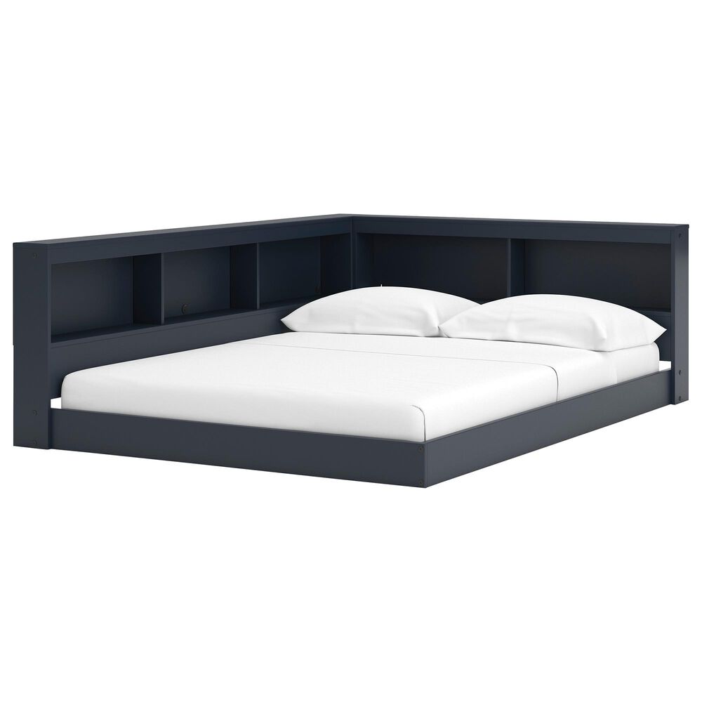 Ashley Simmenfort Full Bookcase Storage Bed in Navy Blue, , large