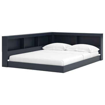 Ashley Simmenfort Full Bookcase Storage Bed in Navy Blue, , large