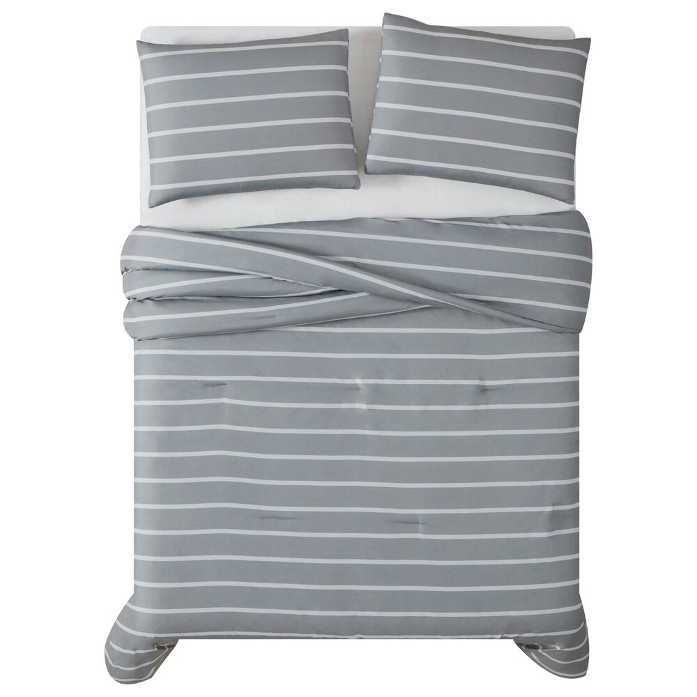 Pem America Truly Soft Maddow 3-Piece Full/Queen Comforter Set in Grey, , large