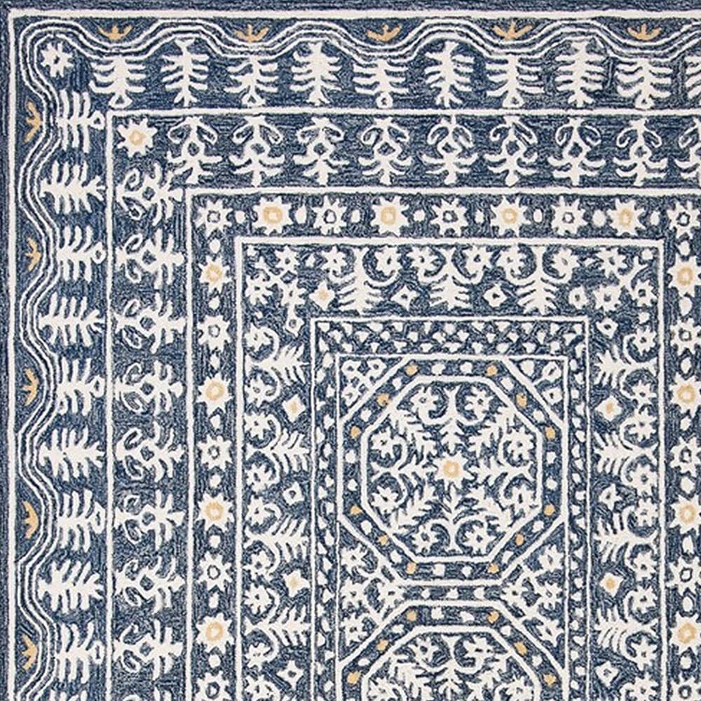 Safavieh Micro-Loop MLP619M 2&#39;3&quot; x 7&#39; Blue and Ivory Runner, , large