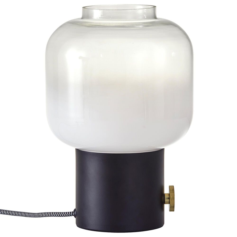 Adesso Lewis Table Lamp in Matte Black and Antique Brass, , large