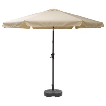 CorLiving 10" Warm White Tilt Market Umbrella with Black Base, , large