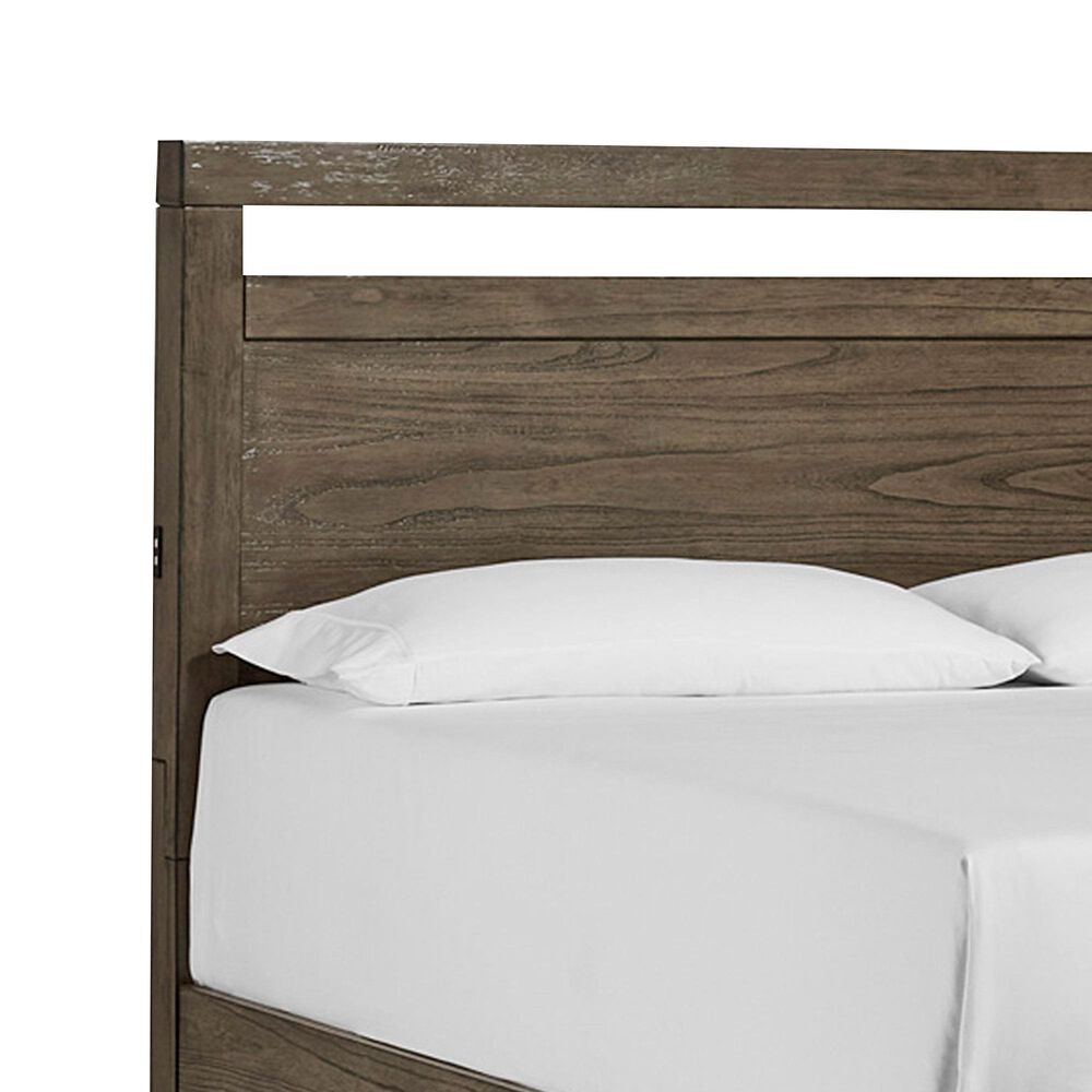 Riva Ridge Modern Loft California King Storage Panel Bed in Greystone, , large