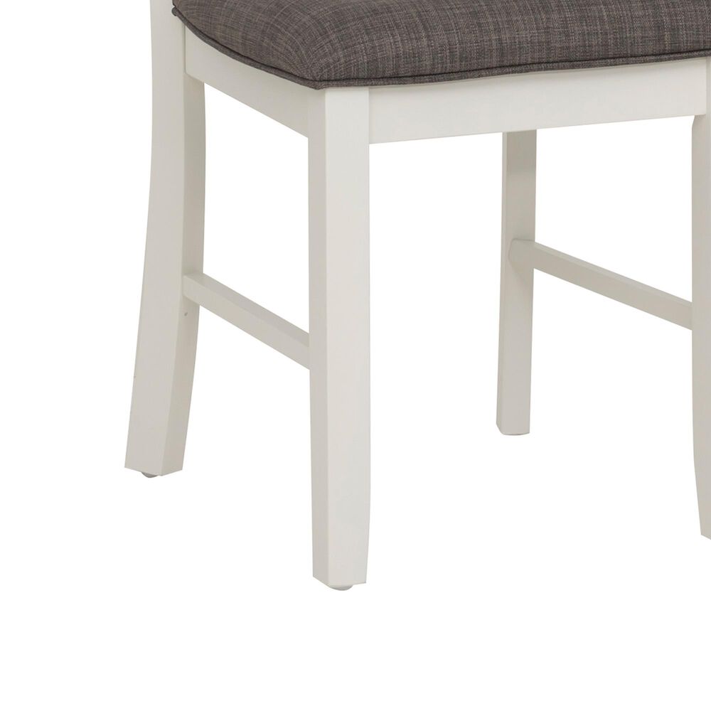 Linon Home Decor Jane Side Chair with Taupe Cushion in Vanilla White, , large