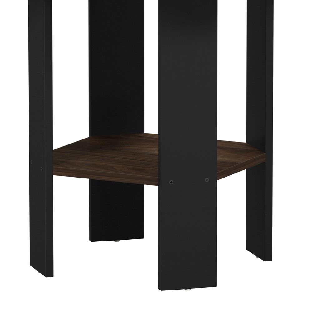 HOMLUX End Table in Columbia Walnut and Black (Set of 2), , large